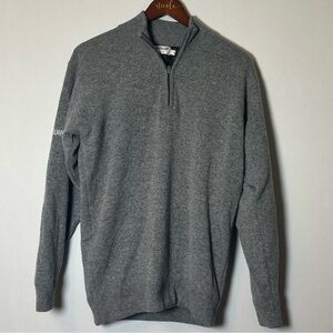ProQuip Sweater Mens Small Gray Half Zip Lined Pure New Wool Golf Pullover
